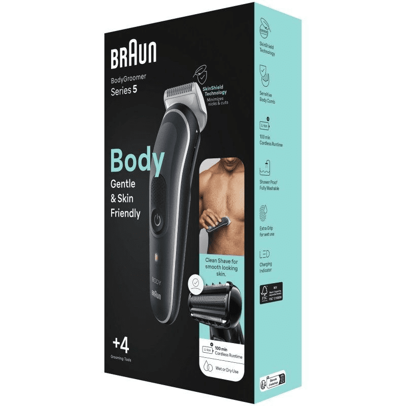 Cortapelos Braun BodyGroomer Series 5 BG5360/ con Batería/ 4 Accesorios - Imagen 3