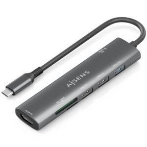 Docking USB Tipo-C Aisens ASUC-7P025-GR/ 1xHDMI 4K/ 3xUSB/ 1xUSB Tipo-C PD/ 1xLector Tarjetas/ Gris 8435739903162 ASUC-7P027-GR AIS-HUB ASUC-7P027-GR