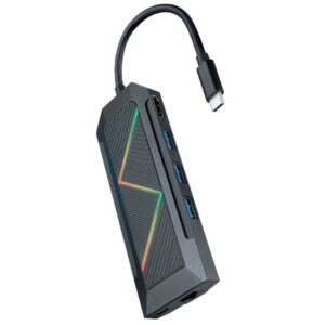Docking USB Tipo-C Nanocable 10.16.0801/ 3xUSB/ 1xUSB Tipo-C PD/ 1xHDMI/ 1xRJ45/ 1xLector Tarjetas SD TF 8433281011861 10.16.0801 NAN-HUB 10 16 0801