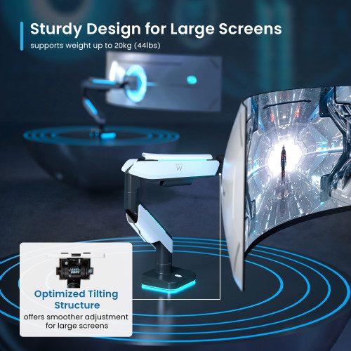 Ewent EW1509 soporte para monitor 124,5 cm (49") Negro, Blanco Escritorio - Imagen 4