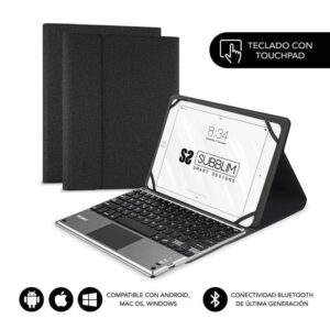Funda con Teclado Subblim Keytab Pro Bluetooth Touchpad para Tablets de 9.6"-10.8"/ Negra 8436586741112 SUB-KT2-BTP001 SUB-FUNDA KT2-BTP001