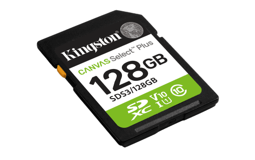 Kingston Technology 128 GB SDXC Canvas Select Plus Gen3 150 MB/s C10 UHS-I U1 V10 - Imagen 2