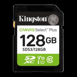 Kingston Technology 128 GB SDXC Canvas Select Plus Gen3 150 MB/s C10 UHS-I U1 V10 0740617348286 | P/N: SDS3/128GB | Ref. Artículo: 1400995