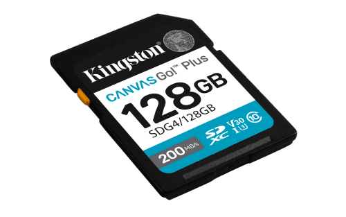 Kingston Technology 128GB SDXC Canvas Go Plus Gen4 200MB/s C10 UHS-I U3 V30 - Imagen 2
