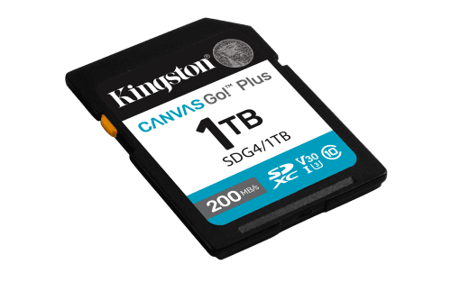 Kingston Technology 1TB SDXC Canvas Go Plus Gen4 200MB/s C10 UHS-I U3 V30 - Imagen 2