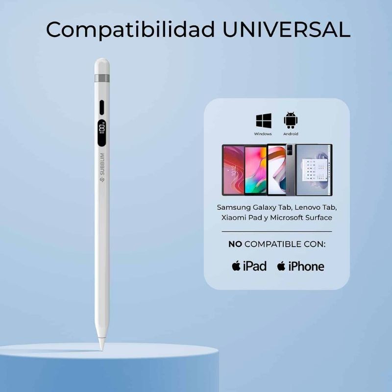 Lápiz Electrónico Subblim NoteFlow Pen para Android y Windows/ Blanco - Imagen 4