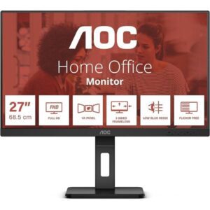 Monitor Profesional AOC 27E3QAF 27"/ Full HD/ Multimedia/ Regulable en altura/ Negro 4038986181235 27E3QAF AOC-M 27E3QAF