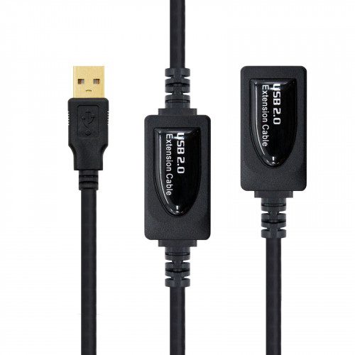 Nanocable 10.01.0213 cable USB 15 m 2.0 USB A Negro - Imagen 2
