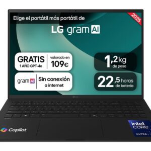 PORTATIL LG GRAM U7-255H 32GB 1TB 16"WQXGA FreeDOS 8806096666708 16ZD90T-G.AX88B