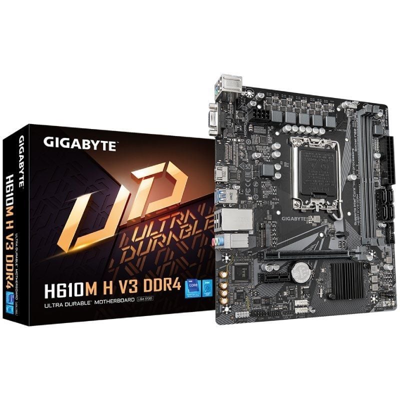 Placa Base Gigabyte H610M H V3 DDR4 Socket 1700/ DDR4/ PCIe 4.0/ Micro ATX 4719331859718 9MH61MH3-00-10 GIG-PB H610M H V3 DDR4