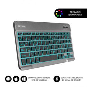 SUBBLIM Teclado Retroiluminado Bluetooth Smart Backlit BT Keyboard Grey 8436586740597 | P/N: SUB-KBT-SMBL31 | Ref. Artículo: 1331921