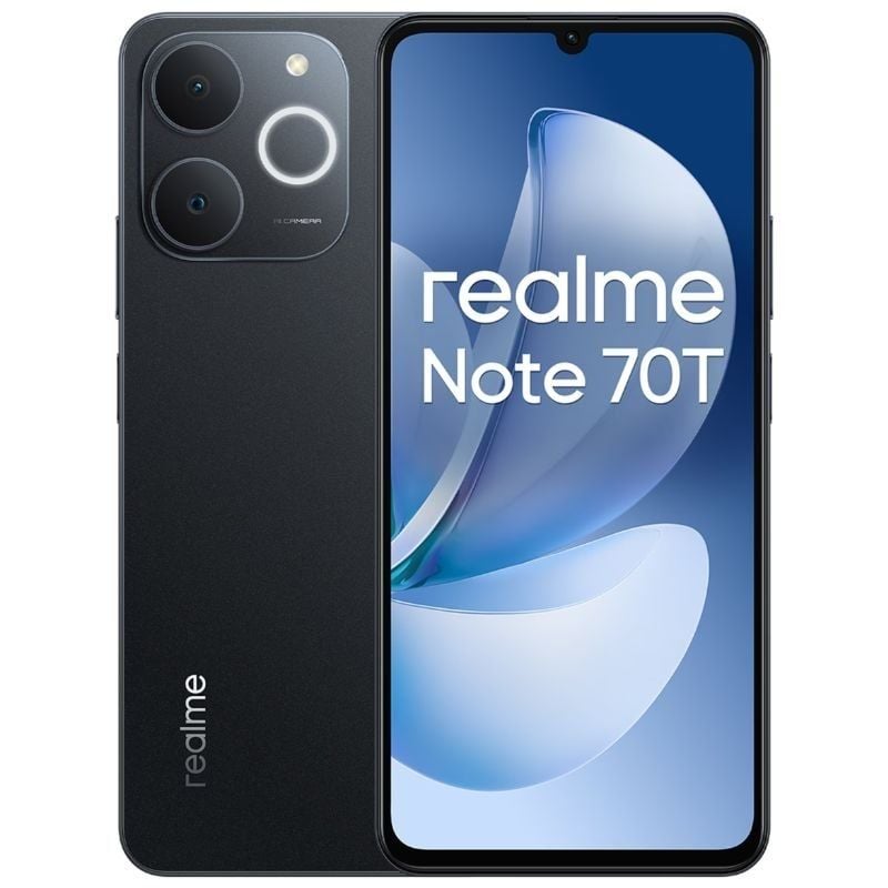 Smartphone Realme Note 70T 4GB/ 256GB/ 6.74"/ Negro Obsidiana 6941764469679 NOTE 70T 4-256 BK REAL-SP NOTE 70T 4-256 BK