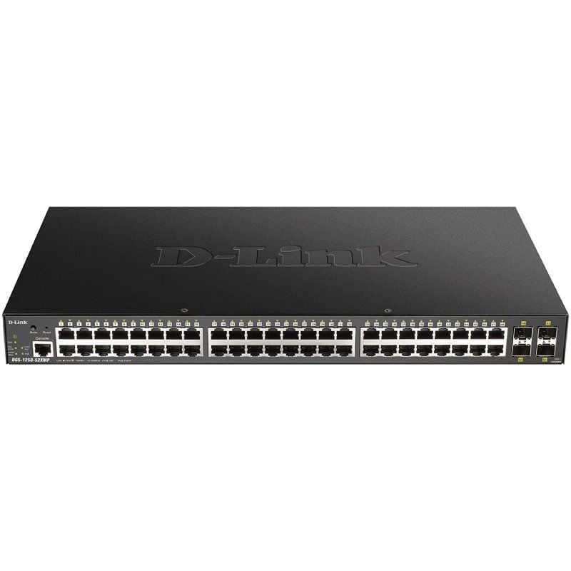 Switch Gestionable D-Link Smart DGS-1250-52XMP 52 Puertos/ RJ-45 10/100/1000 PoE/ SFP 790069467905 DGS-1250-52XMP/E DLK-SWITCH DGS-1250-52XMP E