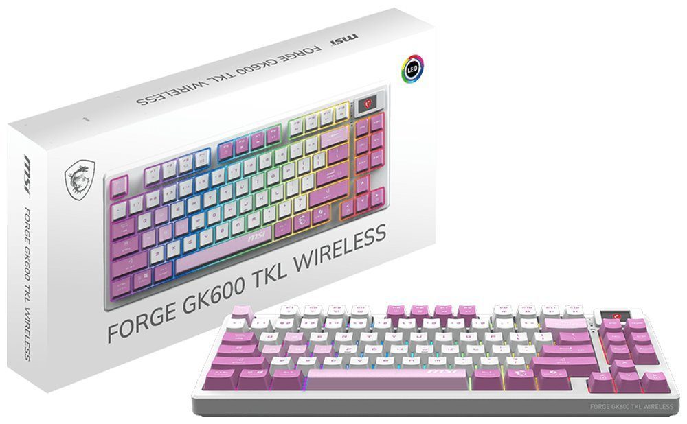 TECLADO MSI FORGE GK600 TKL W VIOLET ES - Imagen 3