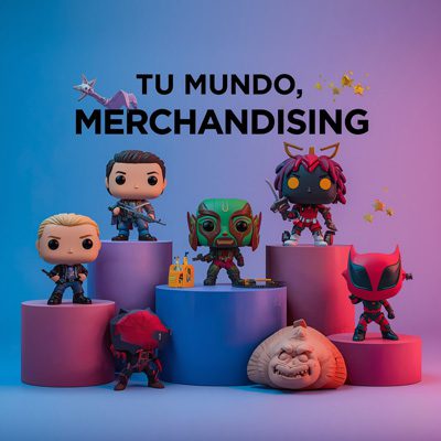 tu-mundo-merchandising Figuras de acción de personajes de cómics y películas en pedestales de colores TU MUNDO, MERCHANDISING