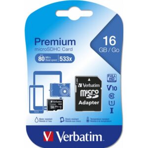023942440826 | P/N: 44082 | Cod. Artículo: DSP0000028748 Tarjeta memoria micro sd verbatim 16gb c10 u1 + adaptador