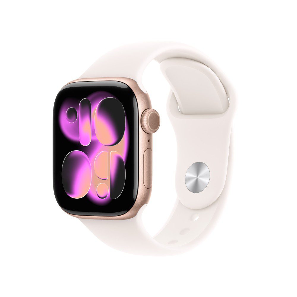 Apple watch s11 gps 42mm rose gold aluminium case light blush sport band - s - m - Imagen 2