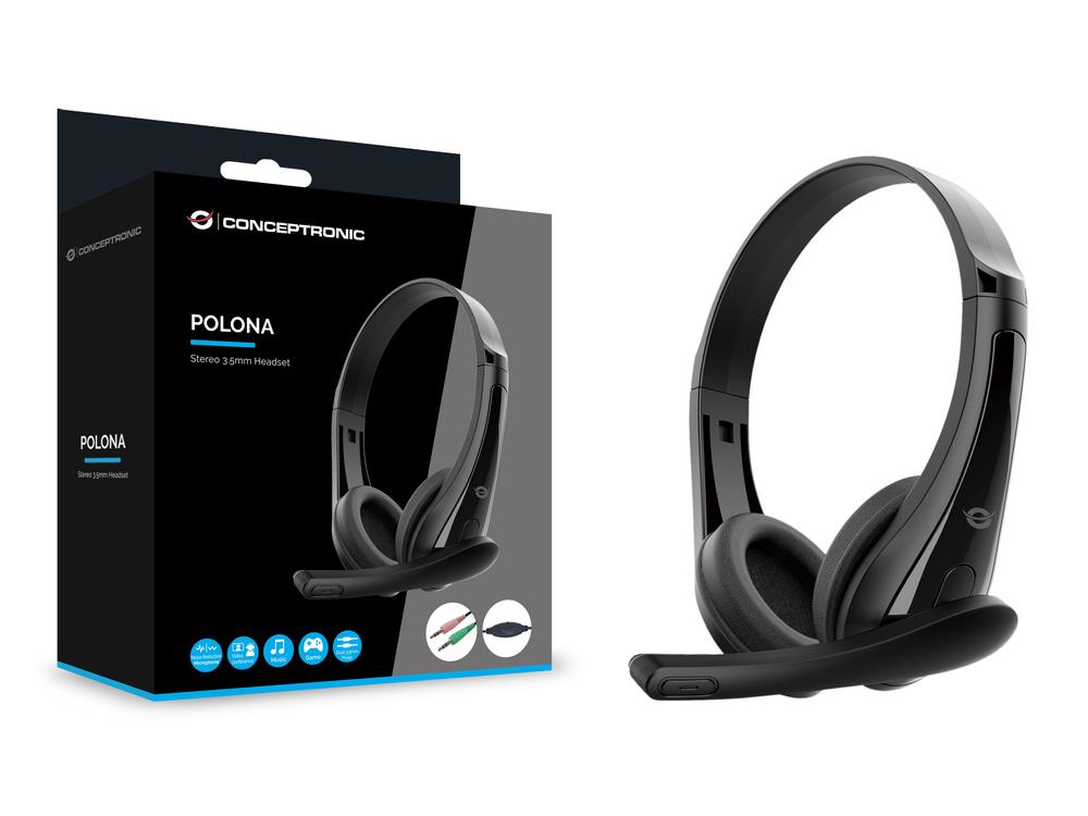 Auriculares conceptronic polona06b3t jack 3.5mm 1.8m negro - Imagen 6
