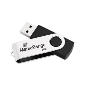 4260057124821 PENDRIVE 8GB USB 2.0 MEDIARANGE SILVER-BLACK MR908 A0056154 Mediarange Almacenamiento MR908