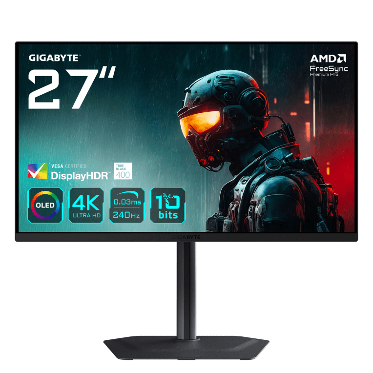 4719331864095 | P/N: 20VM0-MO27U2BA-1EKR | Cod. Artículo: DSP0000038841 Monitor oled gaming 27 pulgadas gigabyte m27ua ek 4k uhd - dp - hdmi - 240hz - 0.03ms - vesa 100x100