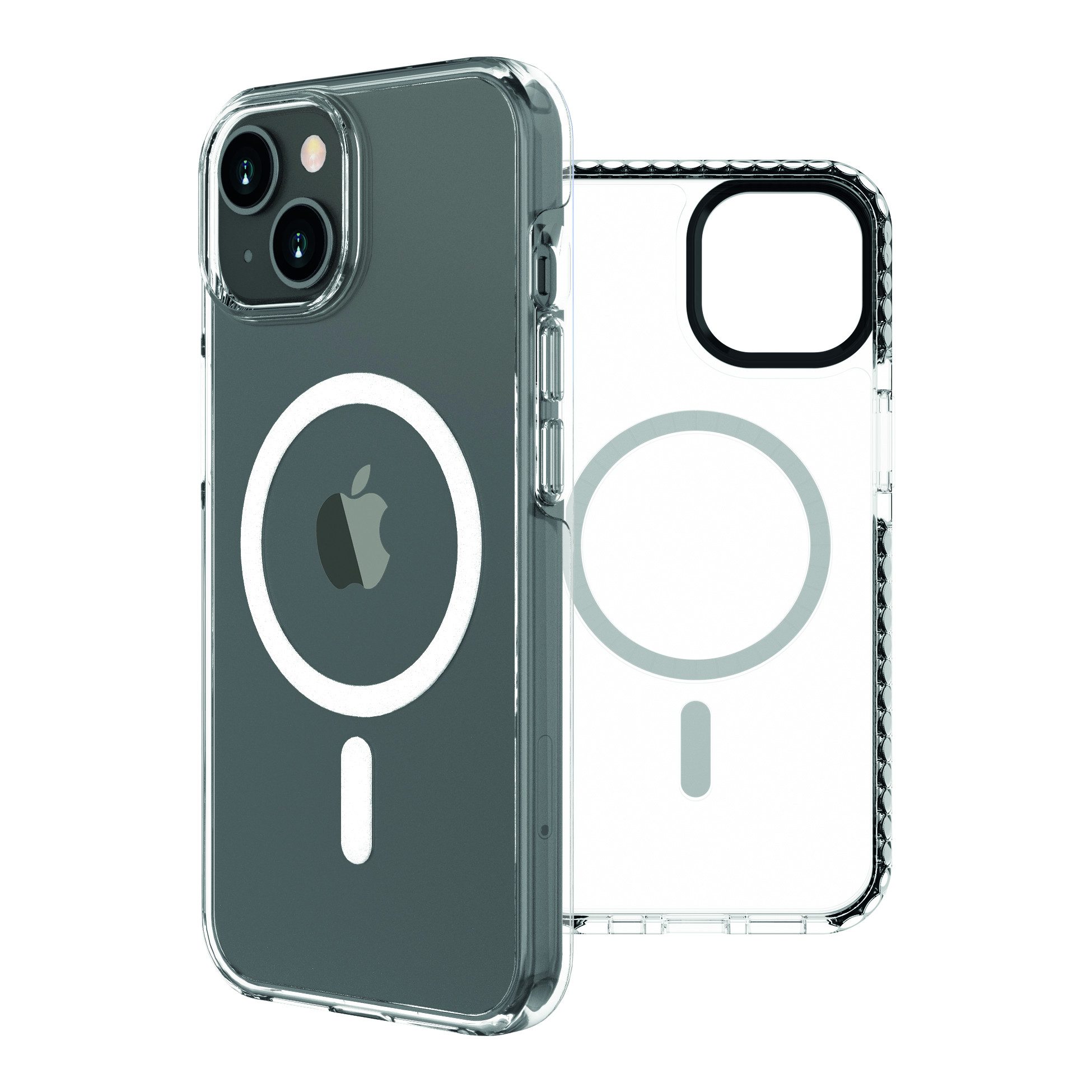 Funda muvit recycletek magsafe shockproof 3m para apple iphone 14 transparente - negra - Imagen 2