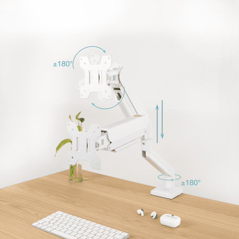 Soporte mesa tooq vesa hasta 34 pulgadas 100x100mm max 10kg blanco - Imagen 4
