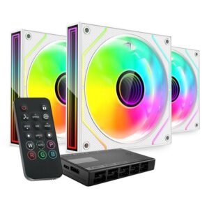 8435693109969 | P/N: MF3DPROKITW | Cod. Artículo: DSP0000035731 Ventilador caja mars gaming mf3dprokit argb 3x 120mm blanco + hub rf remote