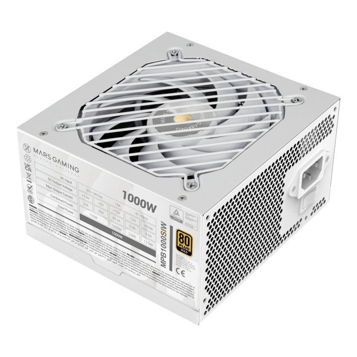 Fuente alimentacion mars gaming mpb1000siw atx 1000w blanca - Imagen 2