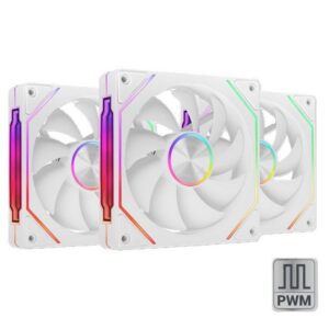 8435693111337 | P/N: MFLINKFINITYKIT2W | Cod. Artículo: DSP0000035701 Ventilador mars gaming mf - linkfinity argb 3x 120mm blanco