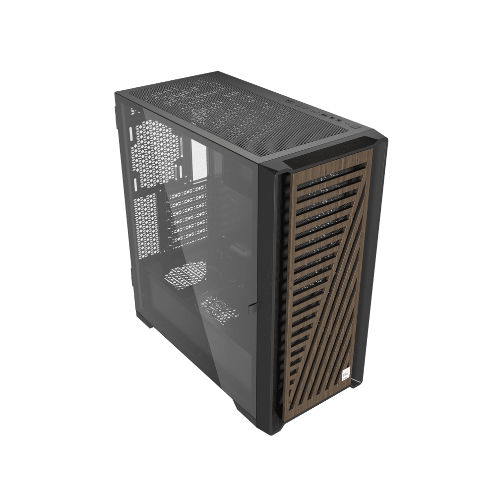 Caja ordenador phoenix gaming artisan noble negra frontal de madera atx filtros antipolvo tipo c - Imagen 2