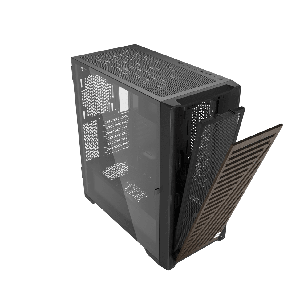 Caja ordenador phoenix gaming artisan noble negra frontal de madera atx filtros antipolvo tipo c - Imagen 4