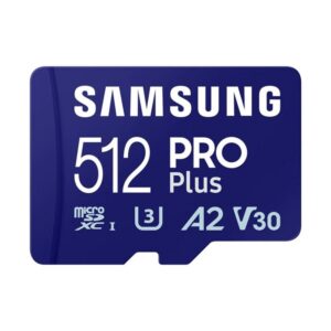 8806094780550 | P/N: MB-MD512SA/EU | Cod. Artículo: DSP0000033306 Tarjeta memoria micro sd samsung microsdxc pro plus 512gb clase 10 + adaptador sd
