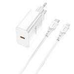 9502238158795 | P/N: QCHCHR1 | Cod. Artículo: MGS0000017751 Kit cargador qcharx chronos 3a 20w + cable tipo c a lightning blanco