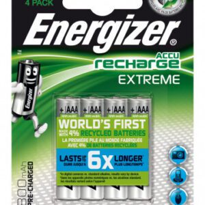 BLISTER 4 PILAS RECARGABLES EXTREME POTENCIA 800 MAH TIPO HR03 ENERGIZER E300624400 7638900416879 | P/N: E300624400 | Ref. Artículo: 1324090