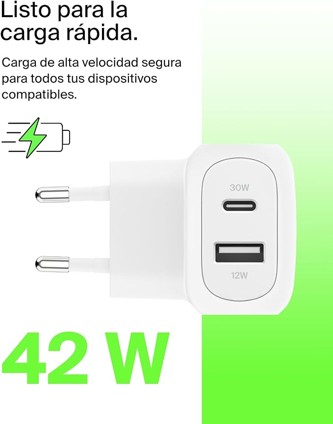 BOOSTCHARGE™ 42W - 30W USB-C PD PPS + 12W USB-A DUAL WALL CHARGE - Imagen 3
