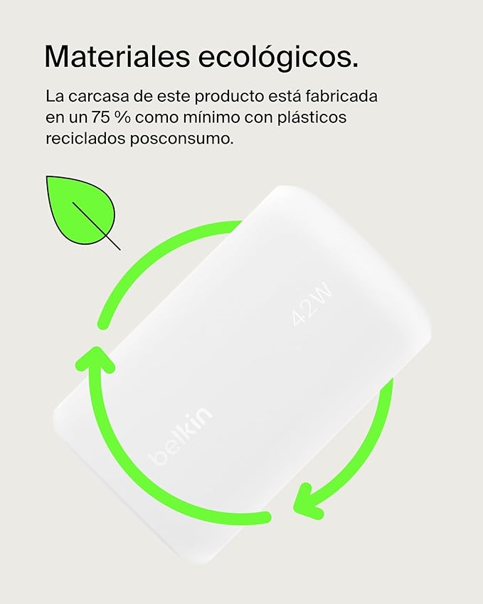 BOOSTCHARGE™ 42W - 30W USB-C PD PPS + 12W USB-A DUAL WALL CHARGE 0745883867981 | P/N: WCB009VFWH | Ref. Artículo: 1378384