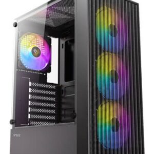 CAJA ANTEC AX27 ARGB ATX NEGRO 4XVENT 120MM 2XUSB SN FUENTE 0761345102056 0-761345-10205-6