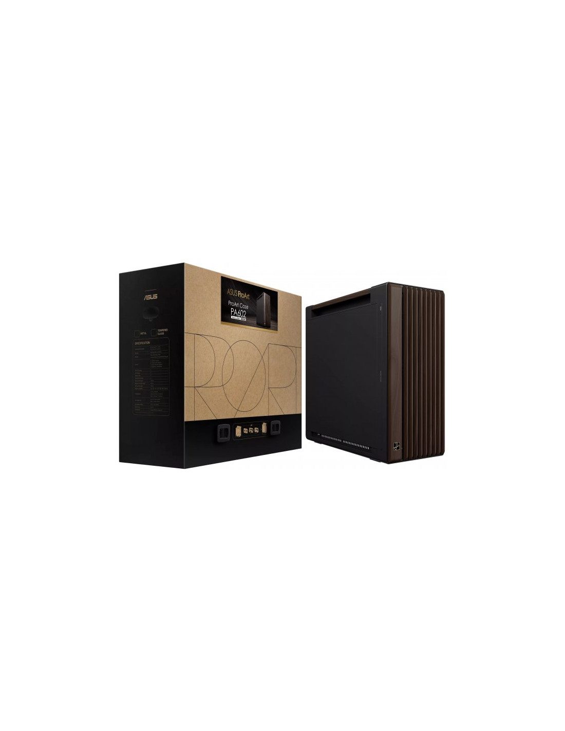CAJA ASUS PROART PA602 WALNUT WOOD METAL PWM MODERN BLACK - Imagen 2