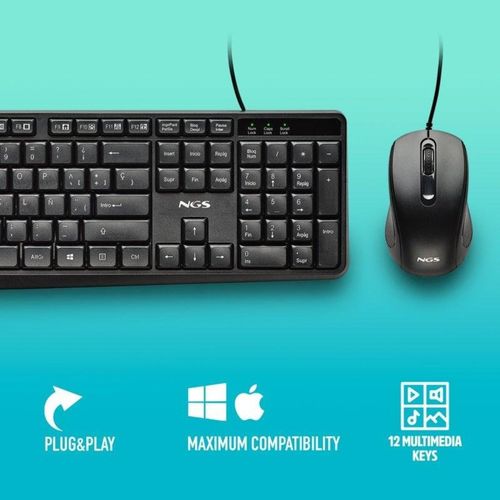 COMBO TECLADO/RATON NGS COCOA KIT V2 USB NEGRO - Imagen 5