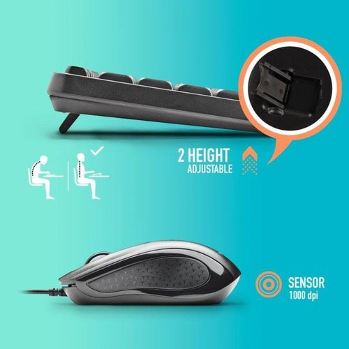 COMBO TECLADO/RATON NGS COCOA KIT V2 USB NEGRO - Imagen 6