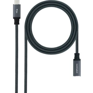 Cable Alargador USB Tipo-C 3.2 Nanocable 10.01.4501-COMB/ USB Tipo-C Macho - USB Tipo-C Hembra/ 1m/ Negro 8433281015401 10.01.4501-COMB NAN-CAB 10 01 4501-COMB
