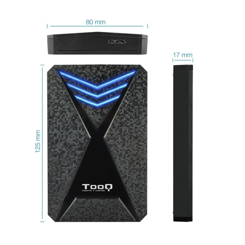 Caja Externa Gaming para Disco Duro de 2.5" TooQ TQE-2550BL/ USB 3.1/ Sin tornillos - Imagen 2