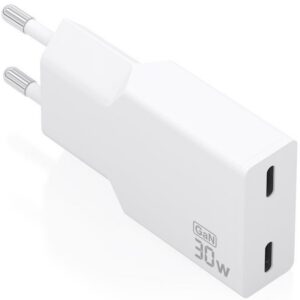 Cargador de Pared GaN Aisens A110-1003/ 2xUSB Tipo-C/ 30W/ Blanco 8435739904701 A110-1003 AIS-CARGA A110-1003