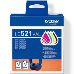 Cartucho de Tinta Original Brother LC-521VAL Multipack/ Cian/ Magenta/ Amarillo/ Negro 4977766842150 LC521VAL BRO-C-LC521VAL