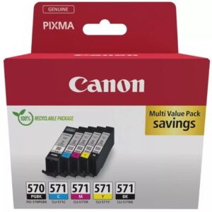 Cartucho de Tinta Original Canon PGI-570 + CLI-571 Multipack/ Cian/ Magenta/ Amarillo/ Negro 8714574679211 0372C006 CAN-MULTIPACK 0372C006