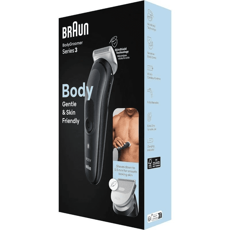 Cortapelos Braun BodyGroomer Series 3 BG3340/ con Batería/ 3 Accesorios - Imagen 3