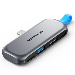 Docking Sin Cables USB Tipo-C Vention THYH0/ 1xUSB/ 1xHDMI/ 1xUSB Tipo-C PD/ 1xLector de Tarjetas/ Gris 6922794792197 THYH0 VEN-HUB THYH0