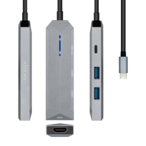 Docking USB Tipo-C Aisens ASUC-4P002-GR/ 1xHDMI 4K/ 2xUSB/ 1xUSB Tipo-C PD/ Gris 8436574707588 ASUC-4P002-GR AIS-HUB ASUC-4P002-GR