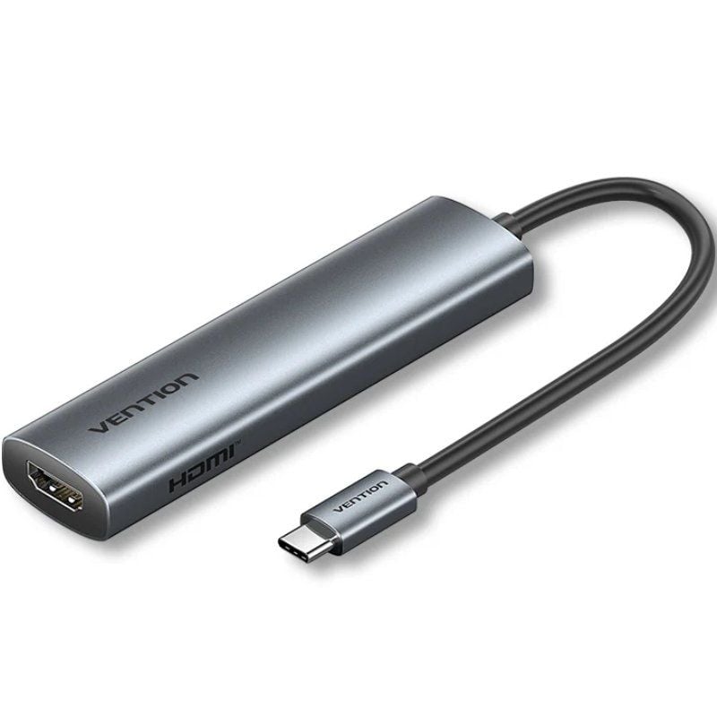 Docking USB Tipo-C Vention TGLHB/ 1xUSB Tipo-C/ 2xUSB/ 1xHDMI 4K/ 1xUSB Tipo-C PD/ Gris 6922794791565 TGLHB VEN-DOCK TGLHB