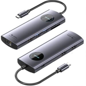 Docking USB Tipo-C Vention TQVHB/ 2xHDMI 4K/ 3xUSB/ 1xRJ45/ 1xLector de Tarjetas/ 1xUSB Tipo-C PD/ Gris 6922794779891 TQVHB VEN-DOCK TQVHB